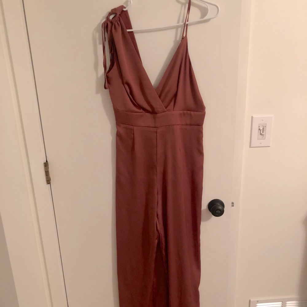 Lulus Look of Luxe Rose Satin Wide Leg Jumpsuit